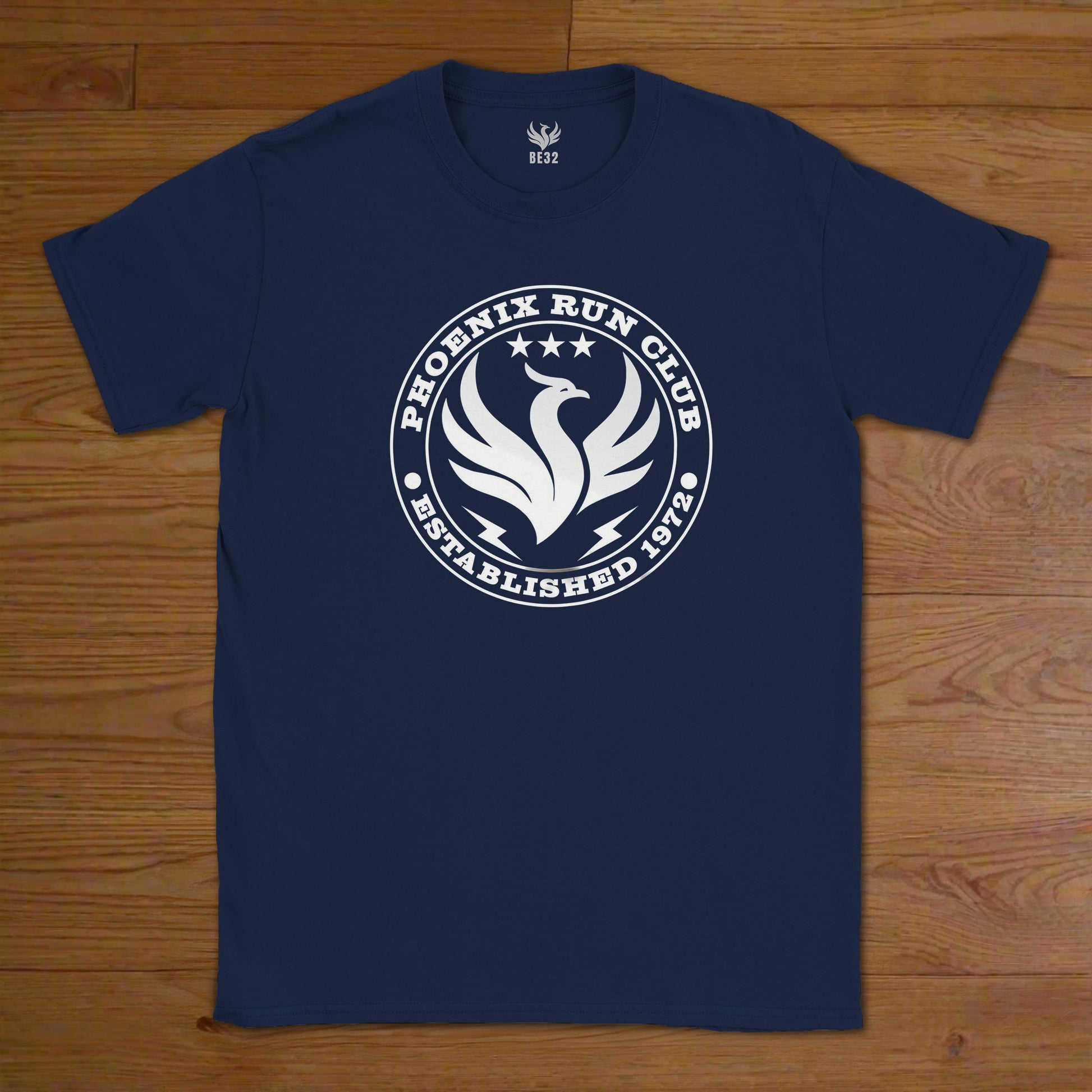 Phoenix run club retro running t-shirt dark