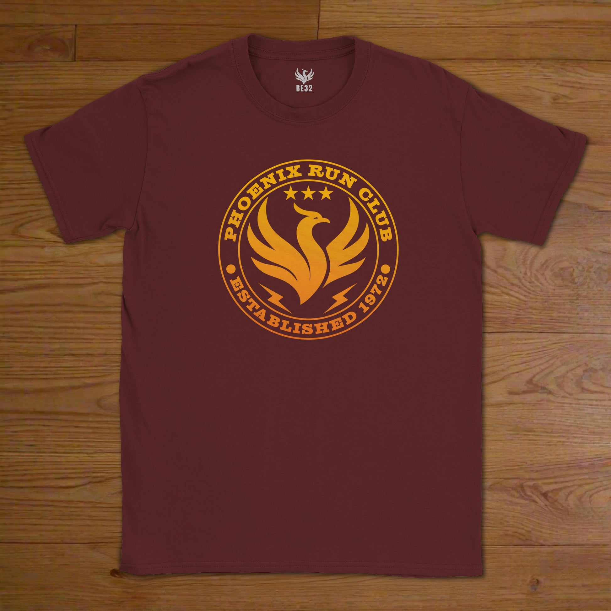Phoenix run club retro running t-shirt dark