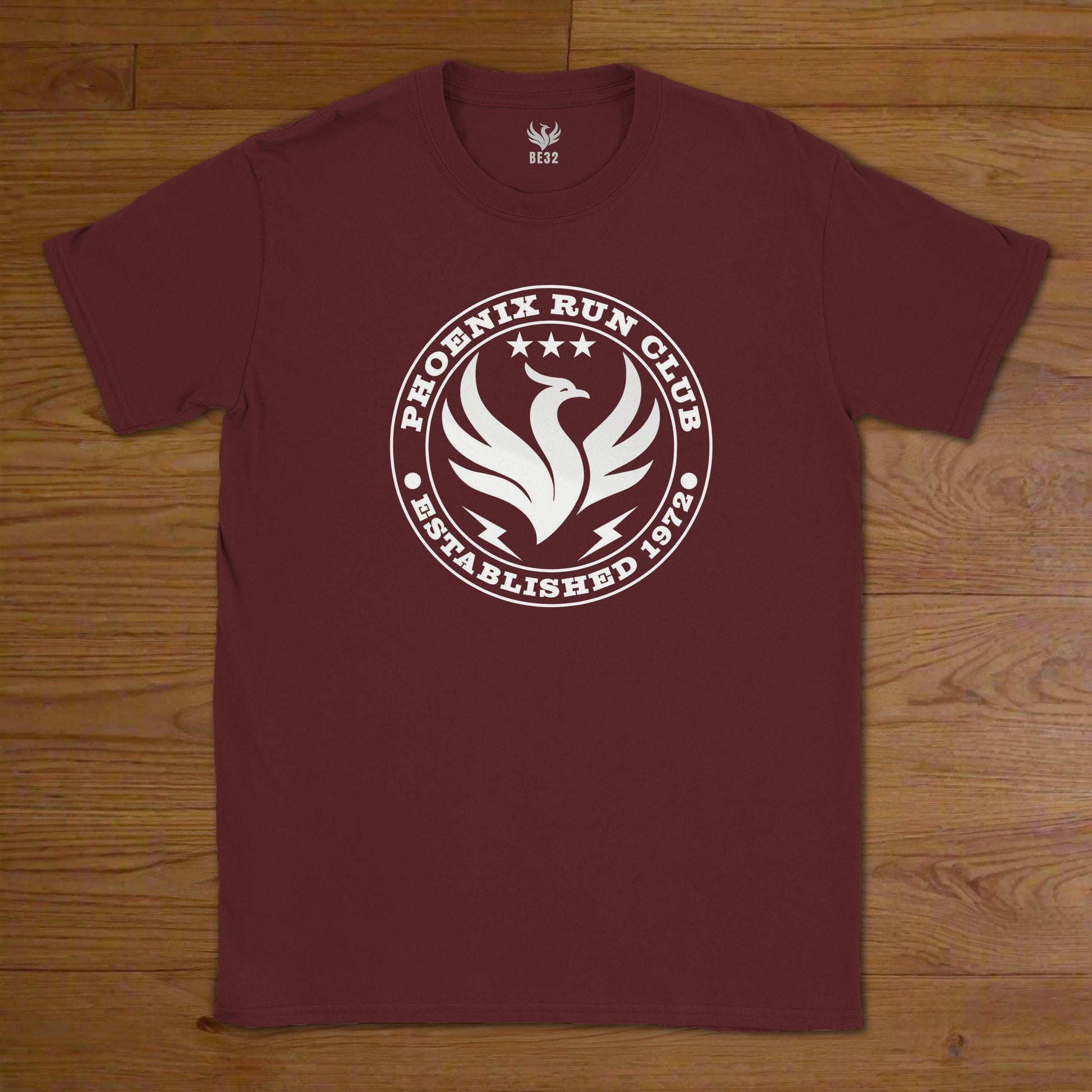 Phoenix run club retro running t-shirt dark