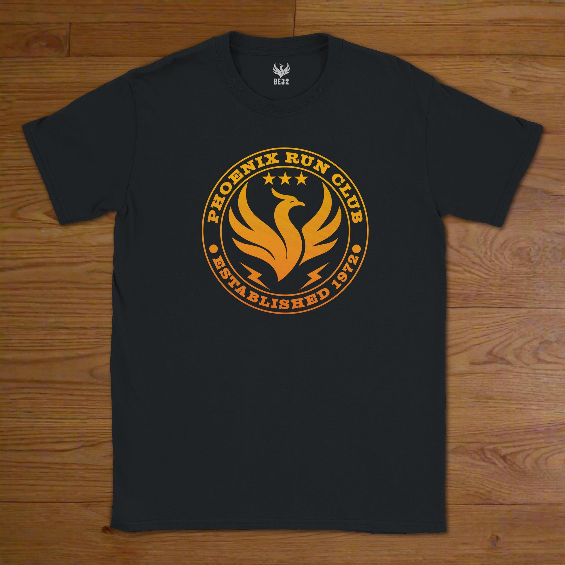 Phoenix run club retro running t-shirt dark