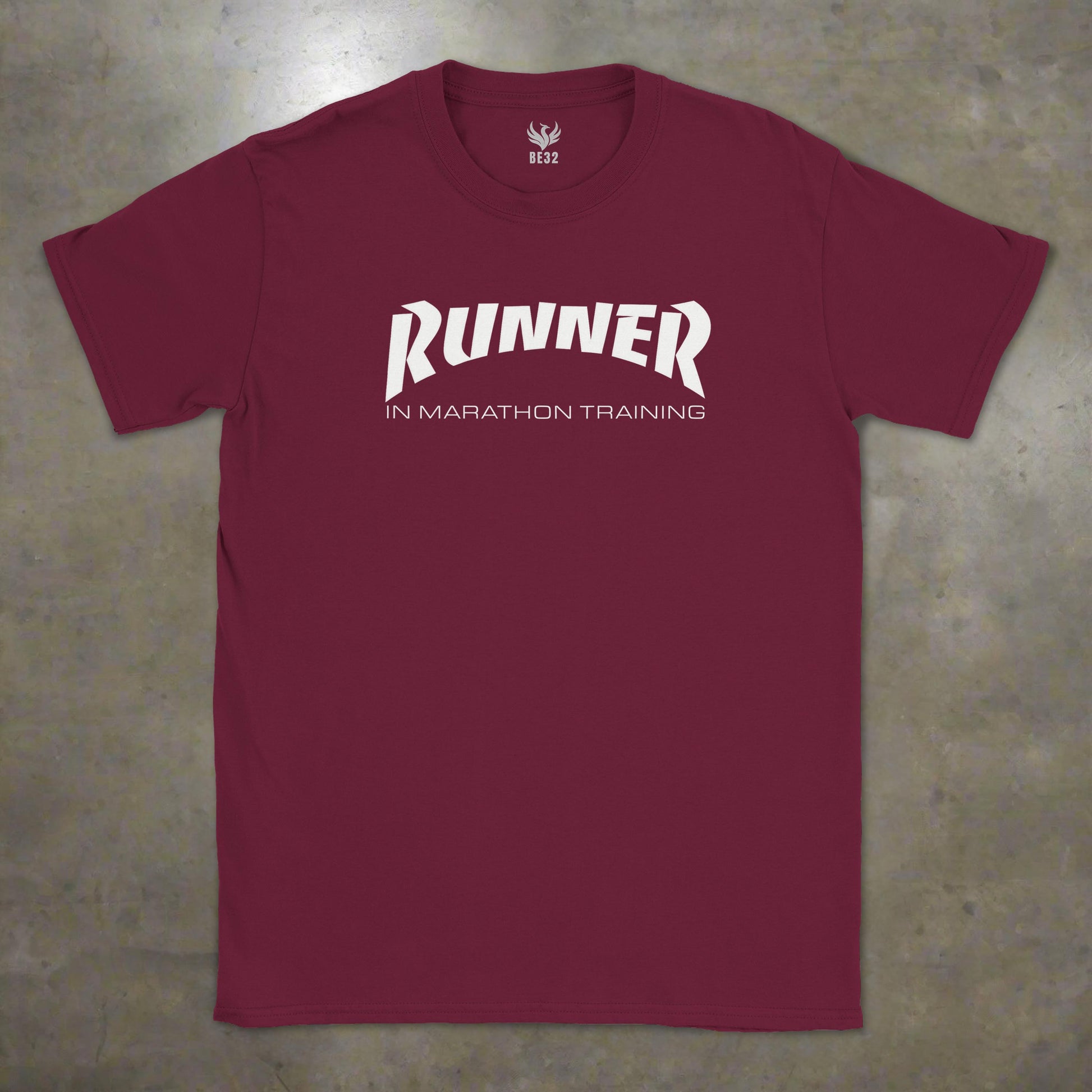 Runner in marathon training t-shirt