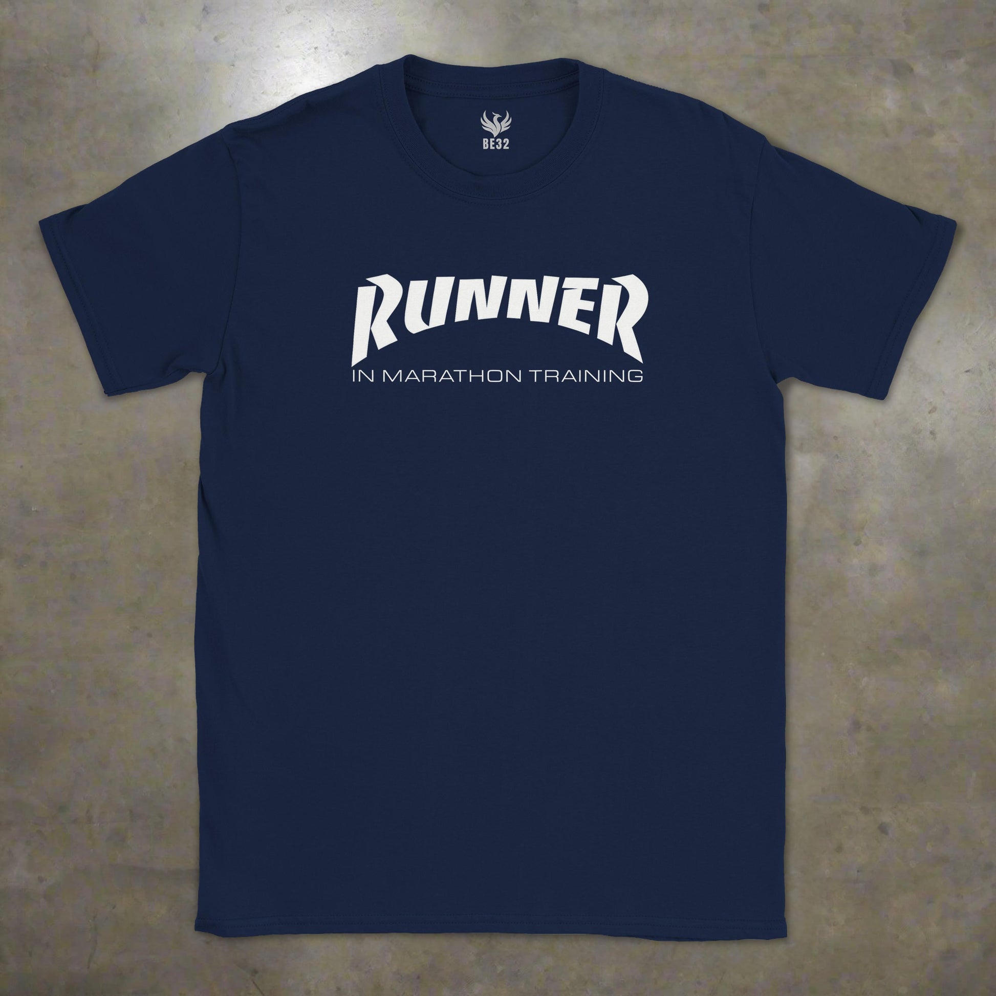 Runner in marathon training t-shirt