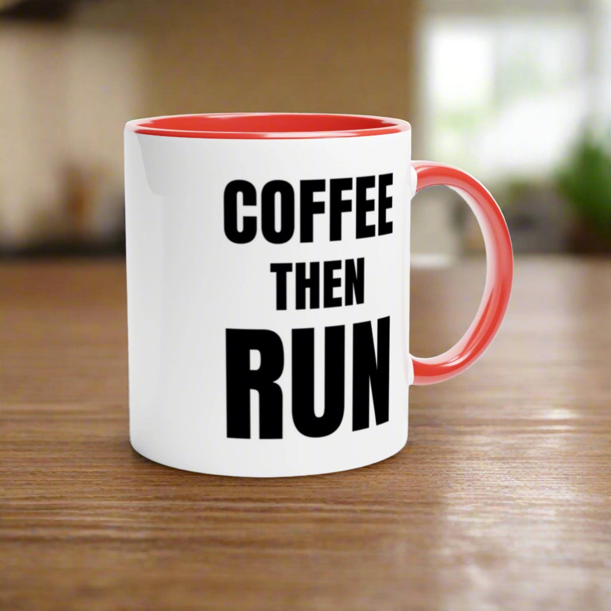 a running themed coffee mug